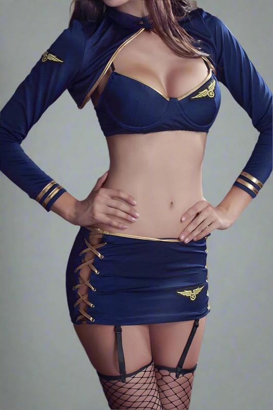 Sexy Flight Attendant Fantasy Costume Lingerie